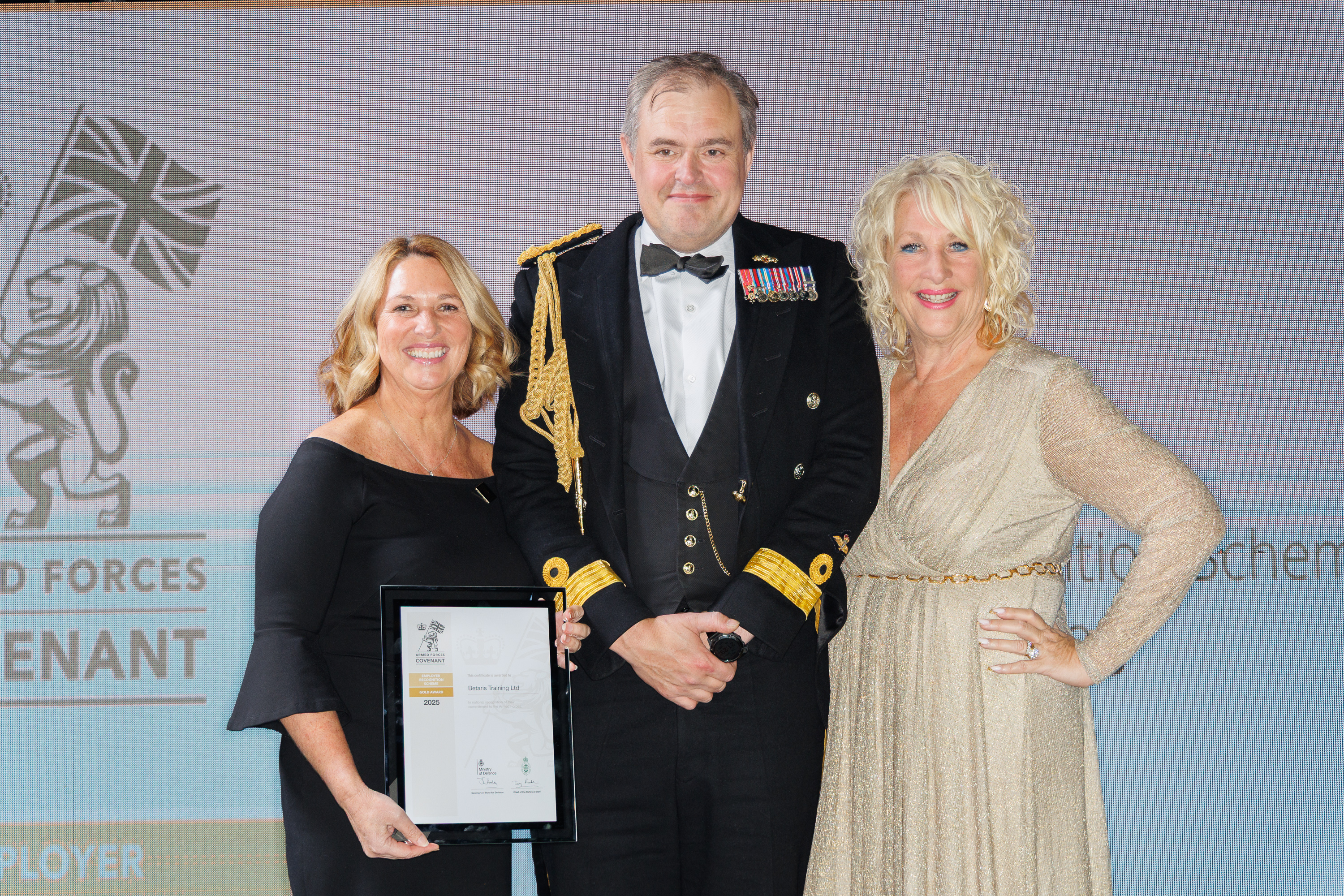 Training partner Betaris win Gold Defence Employer Recognition Scheme Award